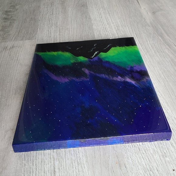 Original Art, Northern Lights, Acrylic Painting With Resin - Picture 2 of 7